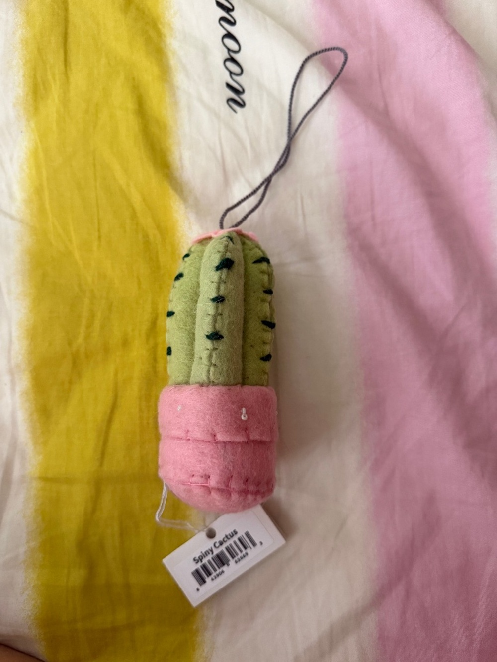 3* Handmade Felt Wool Spiny Cactus Ornament Holiday Decor Pink Purple Yellow NWT